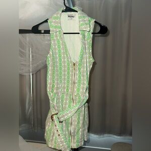 Show Me Your MuMu Green and Pink Mini Dress